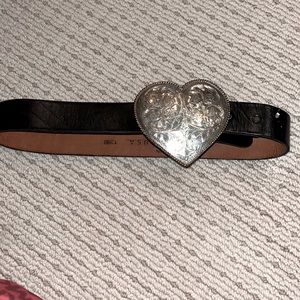 Sterling silver Belt Aspen's signature hand made heart engraved with a paisley